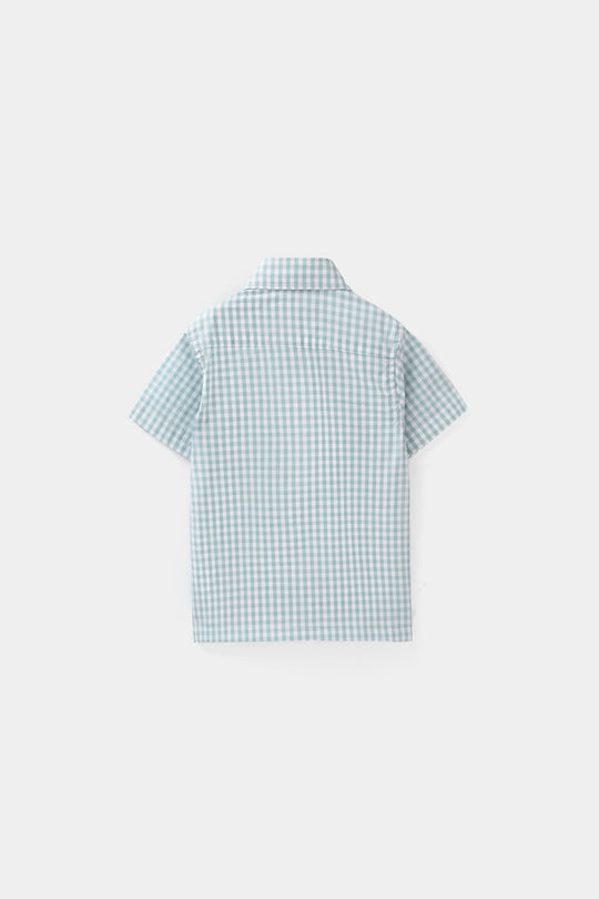 Infant Boys Yarn Dyed Shirt - Light Green
