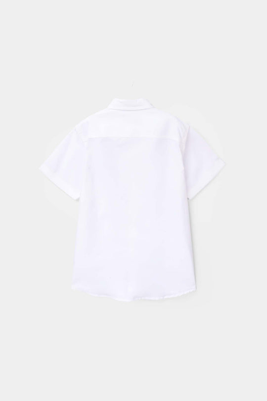 Boys Yarn Dyed Shirt - White