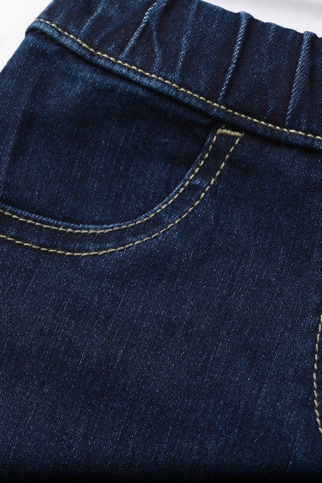 Girls Denim Stretch Jeggings (Heart Patch) - Dark Blue