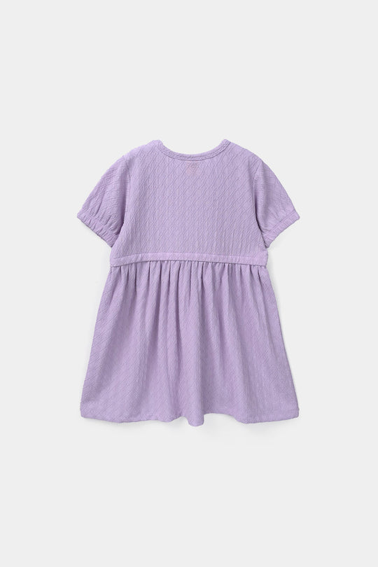 Girls Jacquard Knitted Frock (BE KIND) - Purple