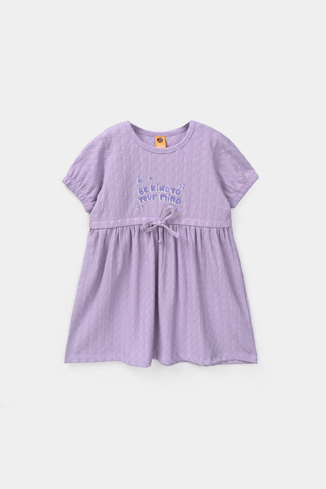 Girls Jacquard Knitted Frock (BE KIND) - Purple