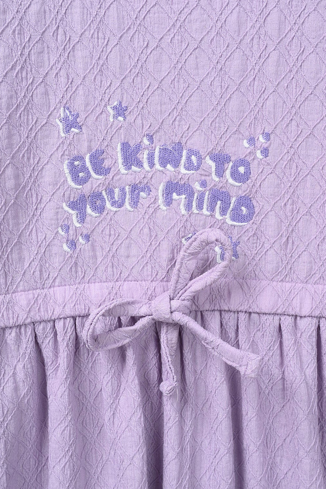 Girls Jacquard Knitted Frock (BE KIND) - Purple