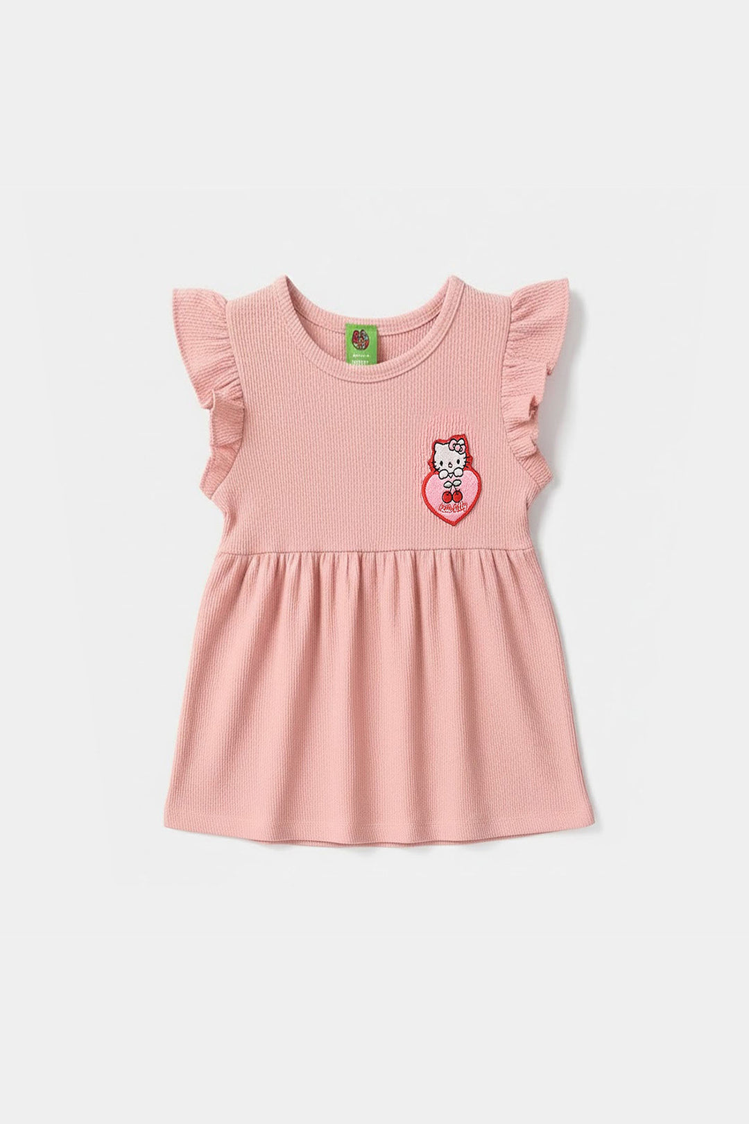 Infant Girls Poly Crinkle Knitted Frock (Character) - Pink