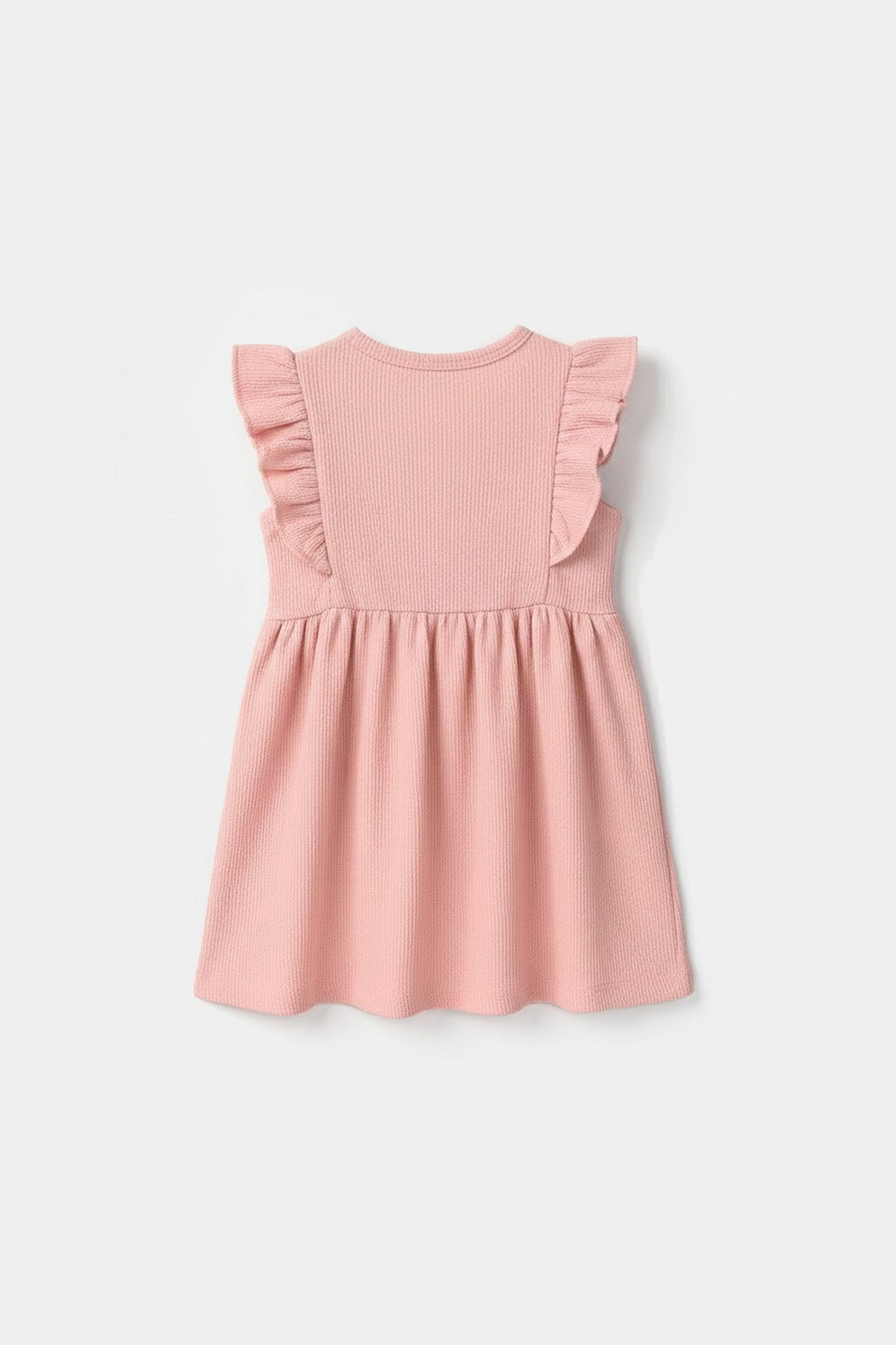 Infant Girls Poly Crinkle Knitted Frock (Character) - Pink