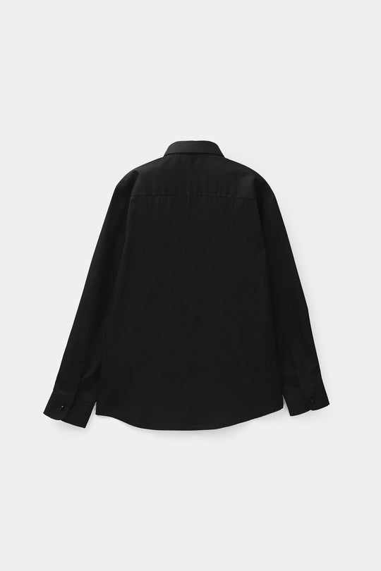 Boys Cotton Poplin Formal Shirt - Black