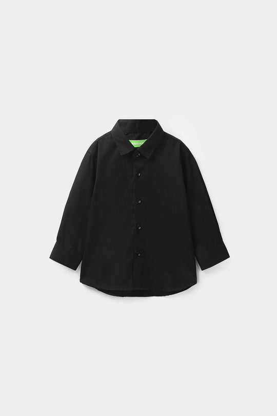 Infant Boys Cotton Poplin Formal Shirt - Black