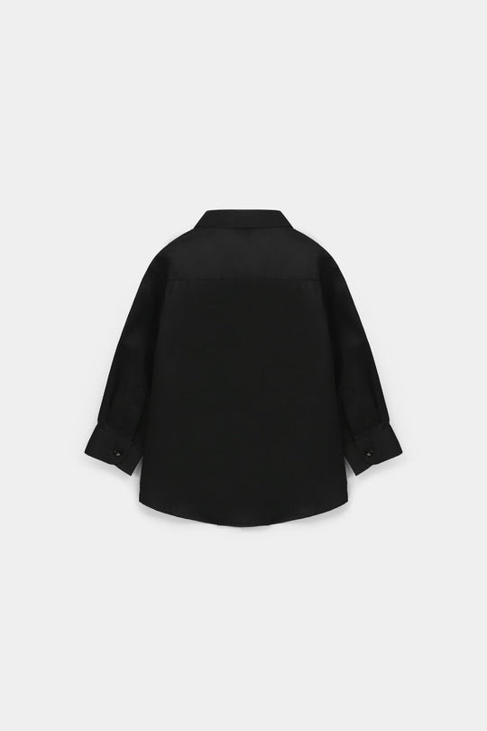 Infant Boys Cotton Poplin Formal Shirt - Black