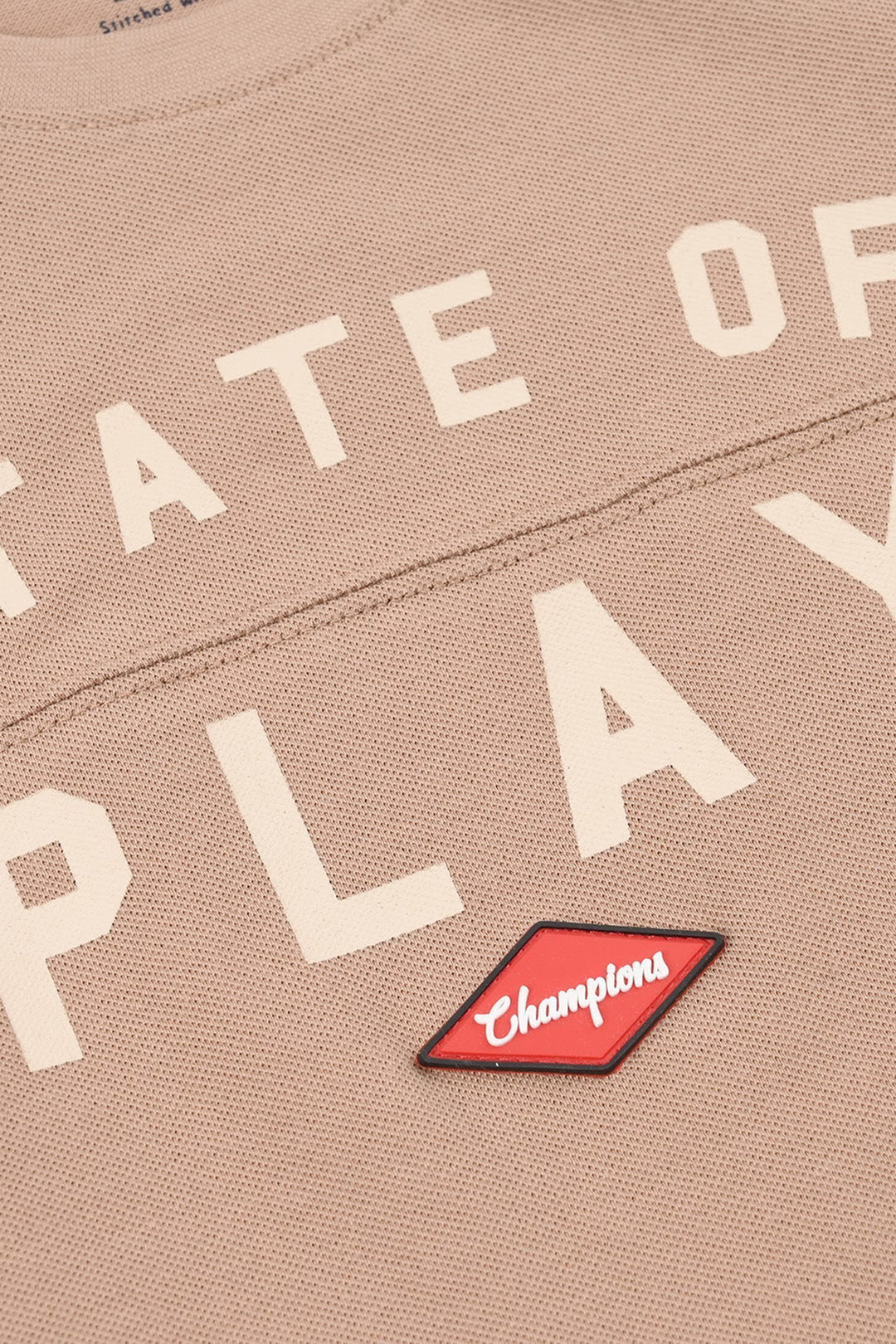Boys Jumbo Pique T-Shirt (State of Play) - Beige