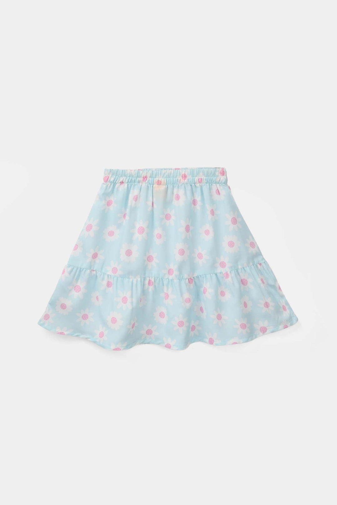 Girls Casual Short Skirt Floral - Light Blue
