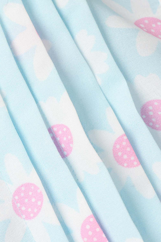 Girls Poly Crinkle Casual Top Daisy - Light Blue