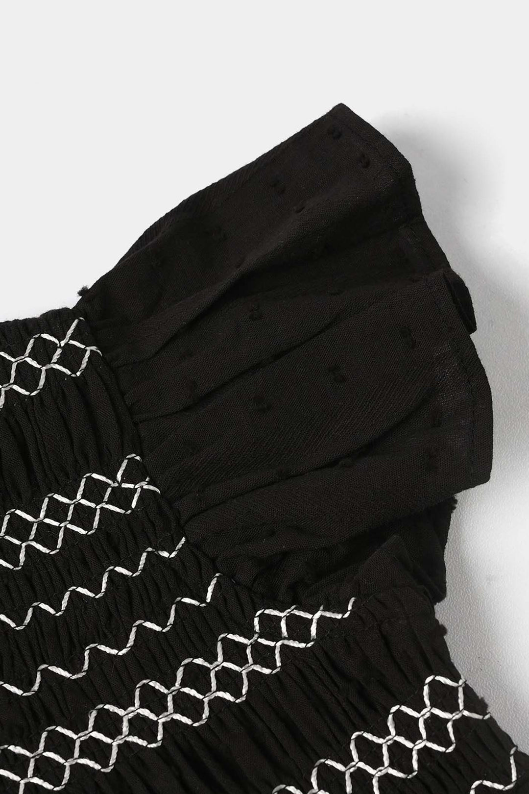 Infant Girls Jacquard Casual Frock Top (Middy) - Black
