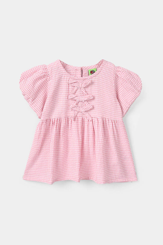 Infant Girls Cotton Casual Top - Pink