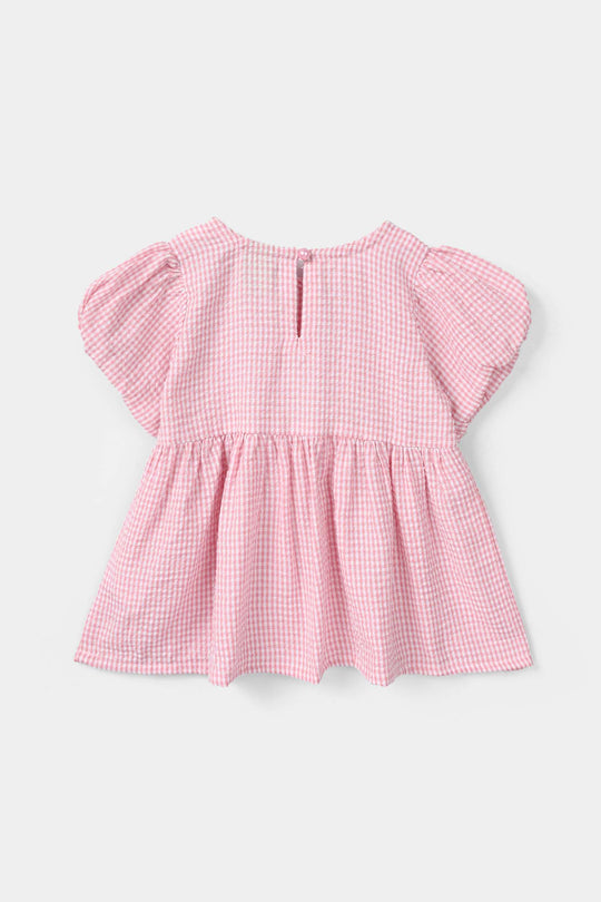 Infant Girls Cotton Casual Top - Pink