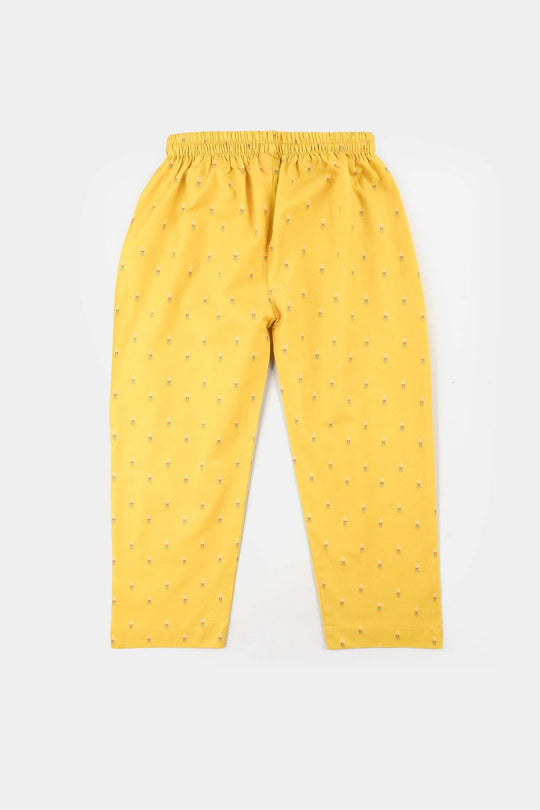 Girls Cotton Printed Pant (Sunny) – Yellow