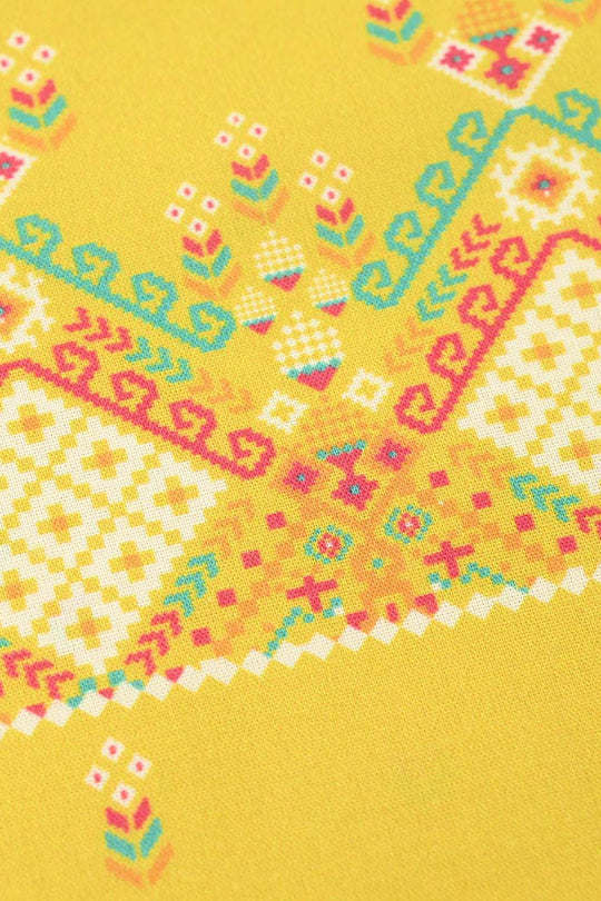 Girls Cotton Printed Kurti (Sunny) – Yellow