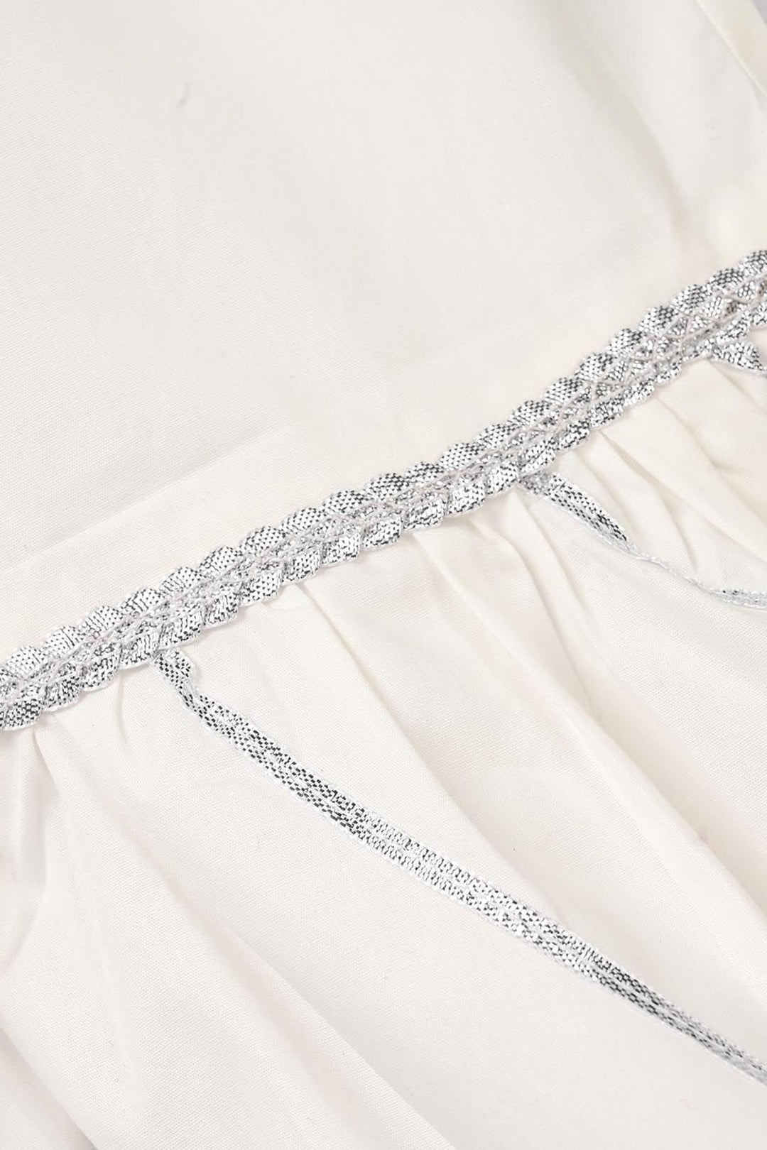 Girls Gharara Chata Patti - White