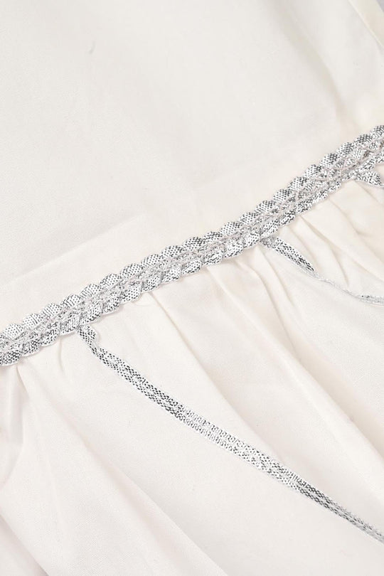 Girls Gharara Chata Patti - White