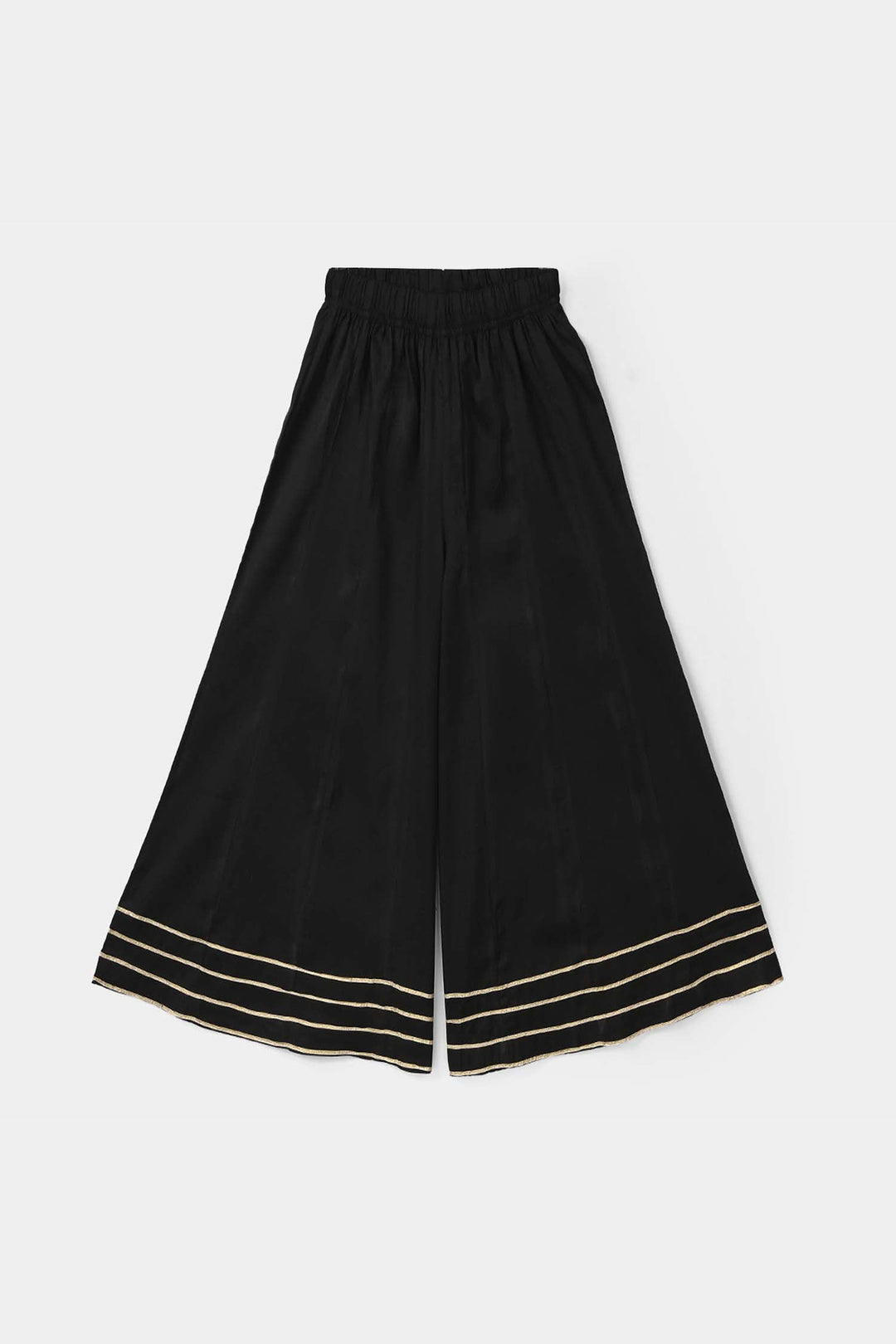 Girls Cotton Dhaka Pants (Gota Patti) – Black