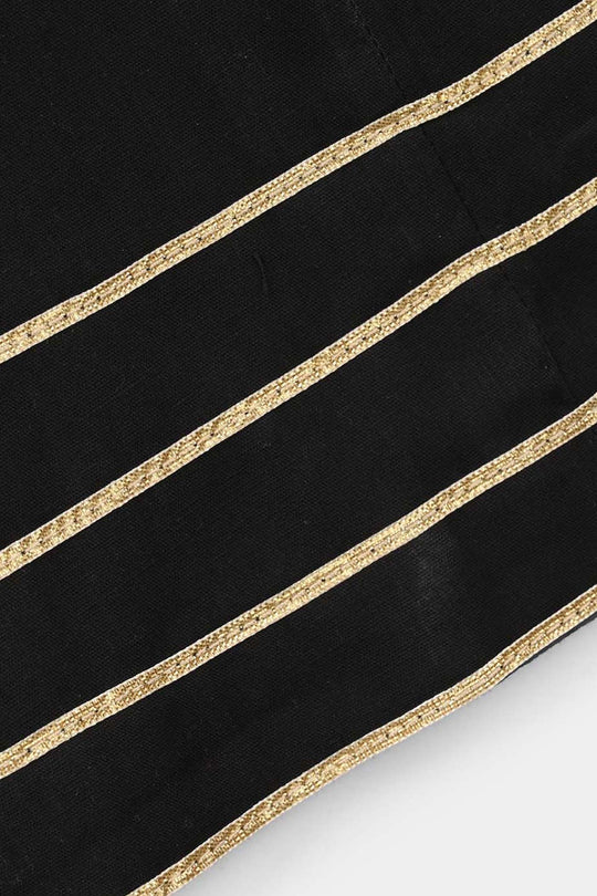 Girls Cotton Dhaka Pants (Gota Patti) – Black