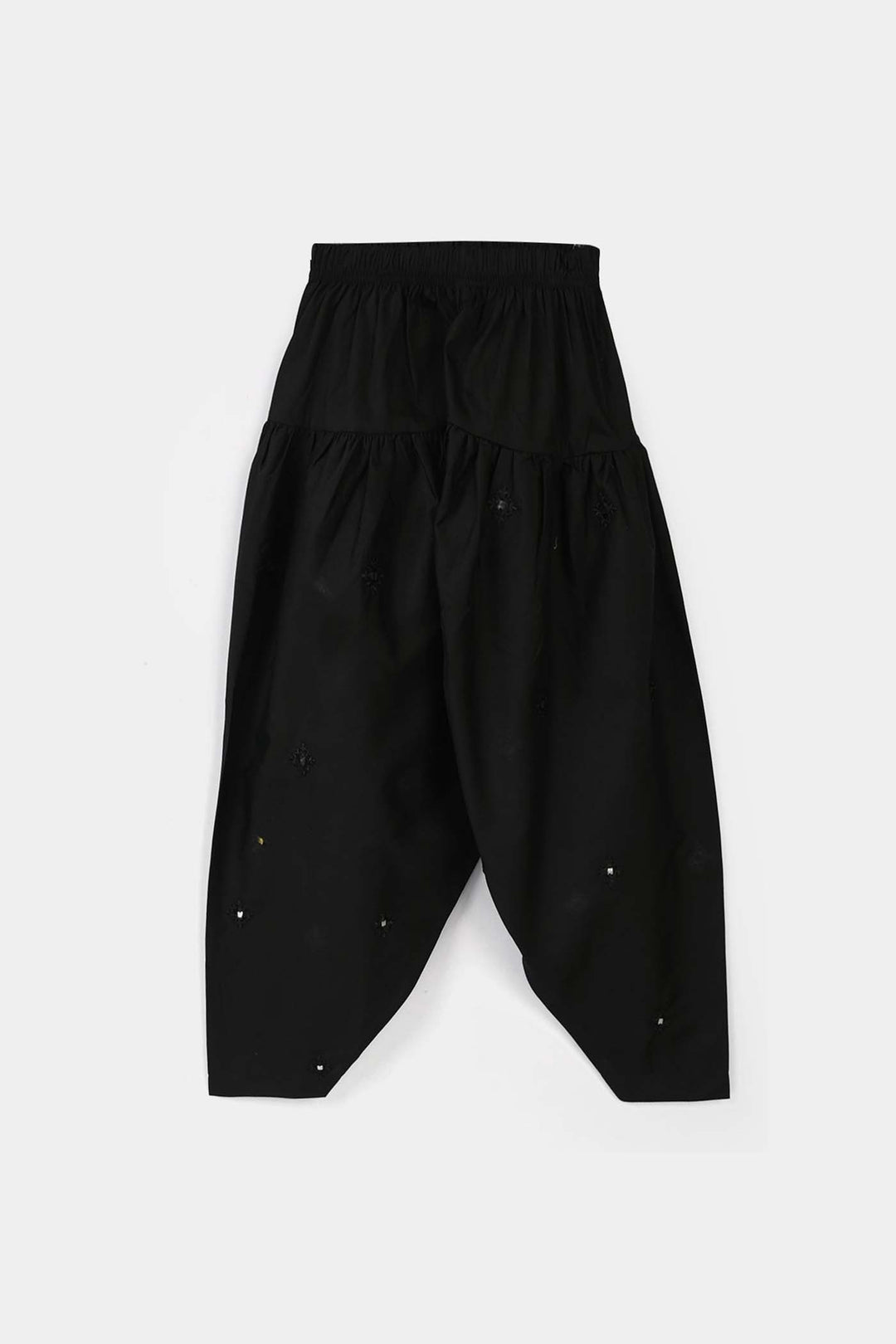 Girls Cotton Embroidered Shalwar (Booti) – Black