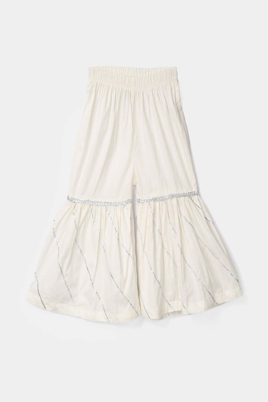 Infant Girls Gharara Chata Patti - White