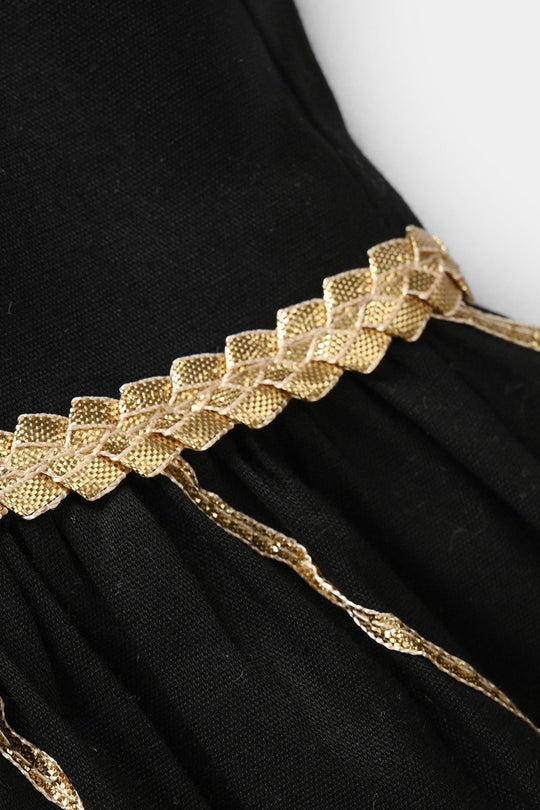 Infant Girls Gharara Chata Patti - Black