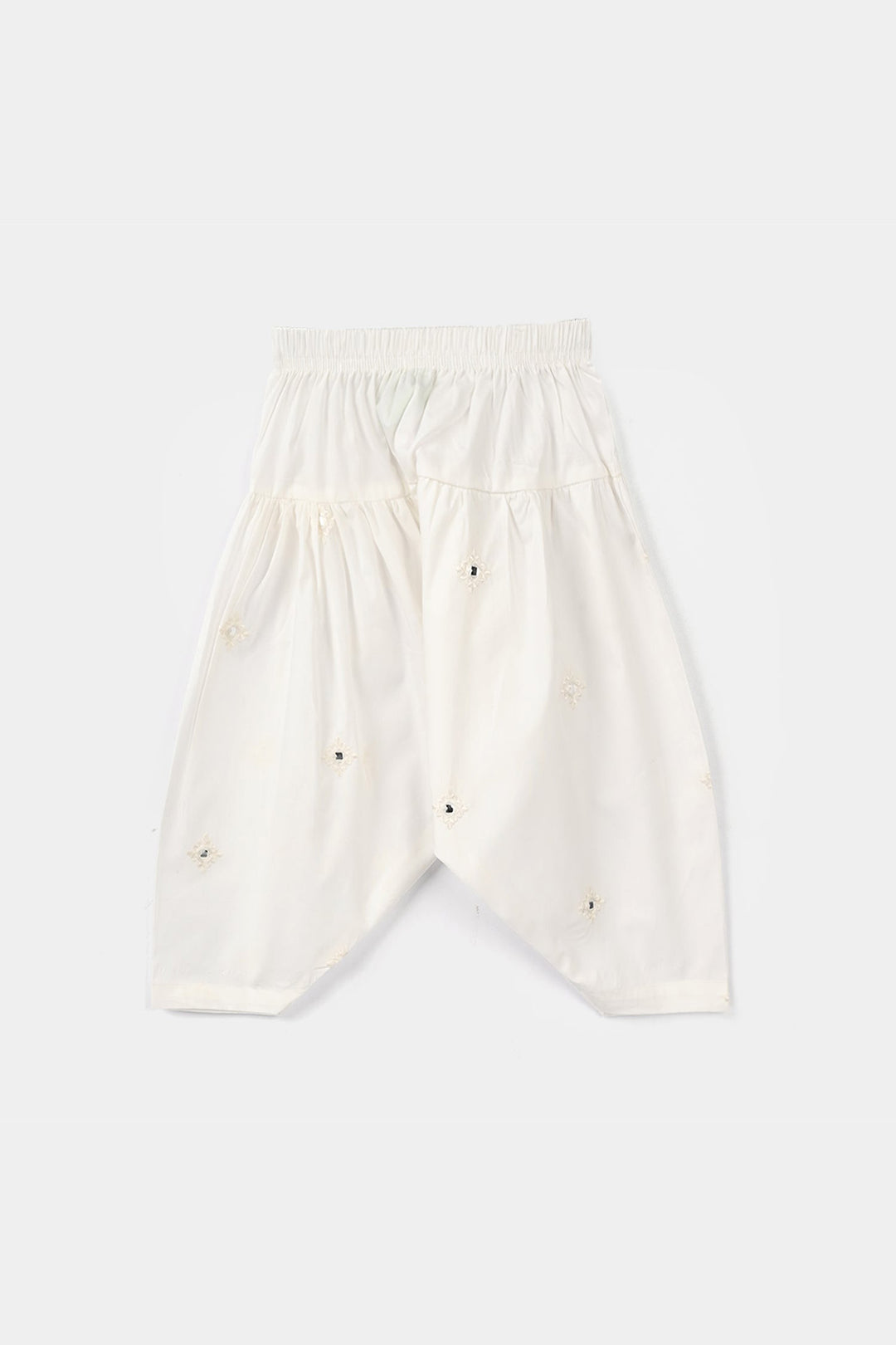 Infant Girls Cotton Embroidered Shalwar (Booti) – White