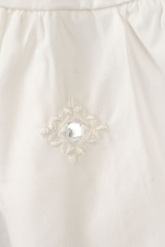 Infant Girls Cotton Embroidered Shalwar (Booti) – White