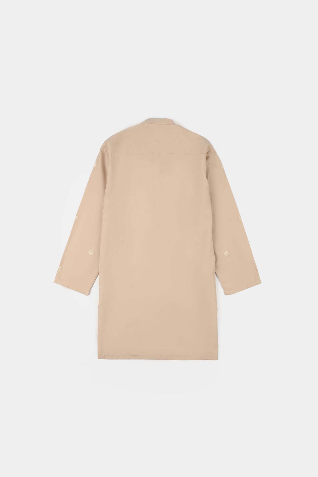 Boys Poly Viscose Kurta Pajama (ARI EMB)-BEIGE