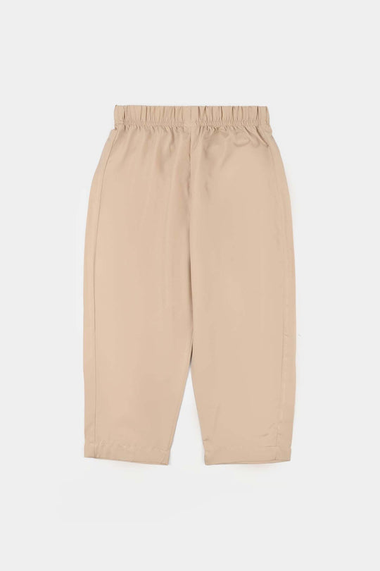 Boys Poly Viscose Kurta Pajama (ARI EMB)-BEIGE