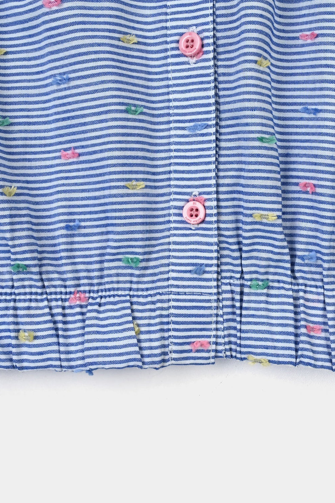 Infant Girls Yarn Dyed 2 Pc Suit - Blue