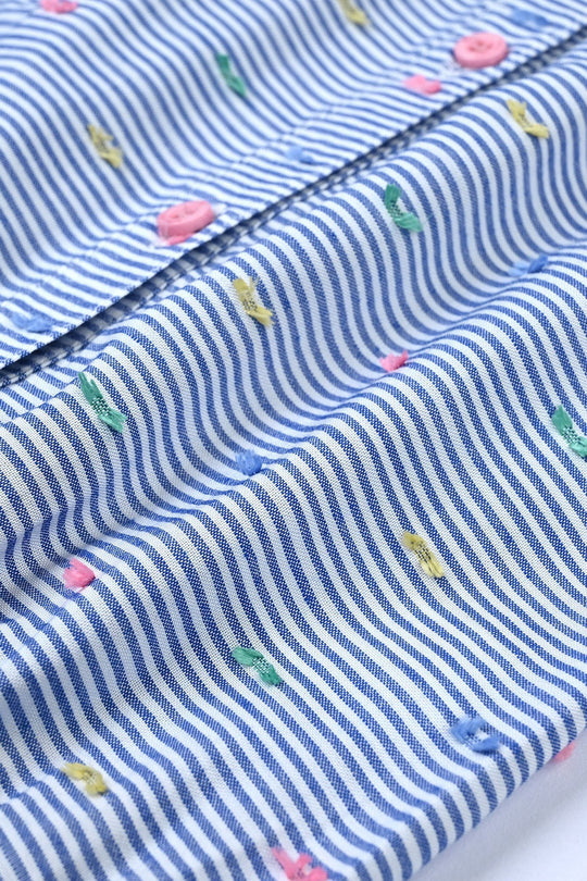 Infant Girls Yarn Dyed 2 Pc Suit - Blue