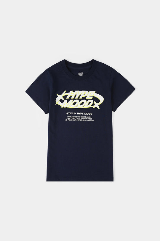 Boys Jersey/Terry T-Shirt Hype Mood - Navy Blue
