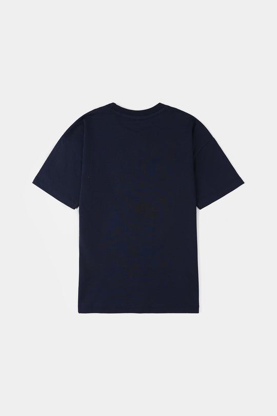Boys Jersey/Terry T-Shirt Basketball - Navy Blue