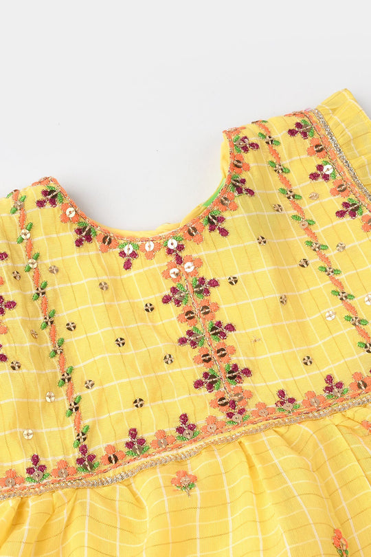 Infant Girls Cotton 2Pc Set (Summer Lime) - Yellow