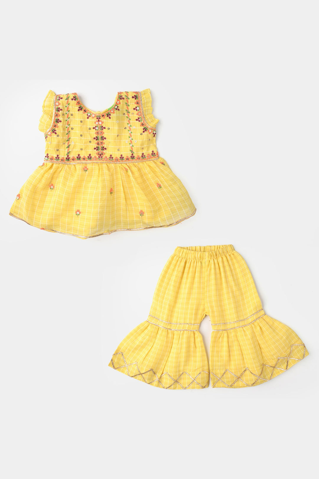 Infant Girls Cotton 2Pc Set (Summer Lime) - Yellow