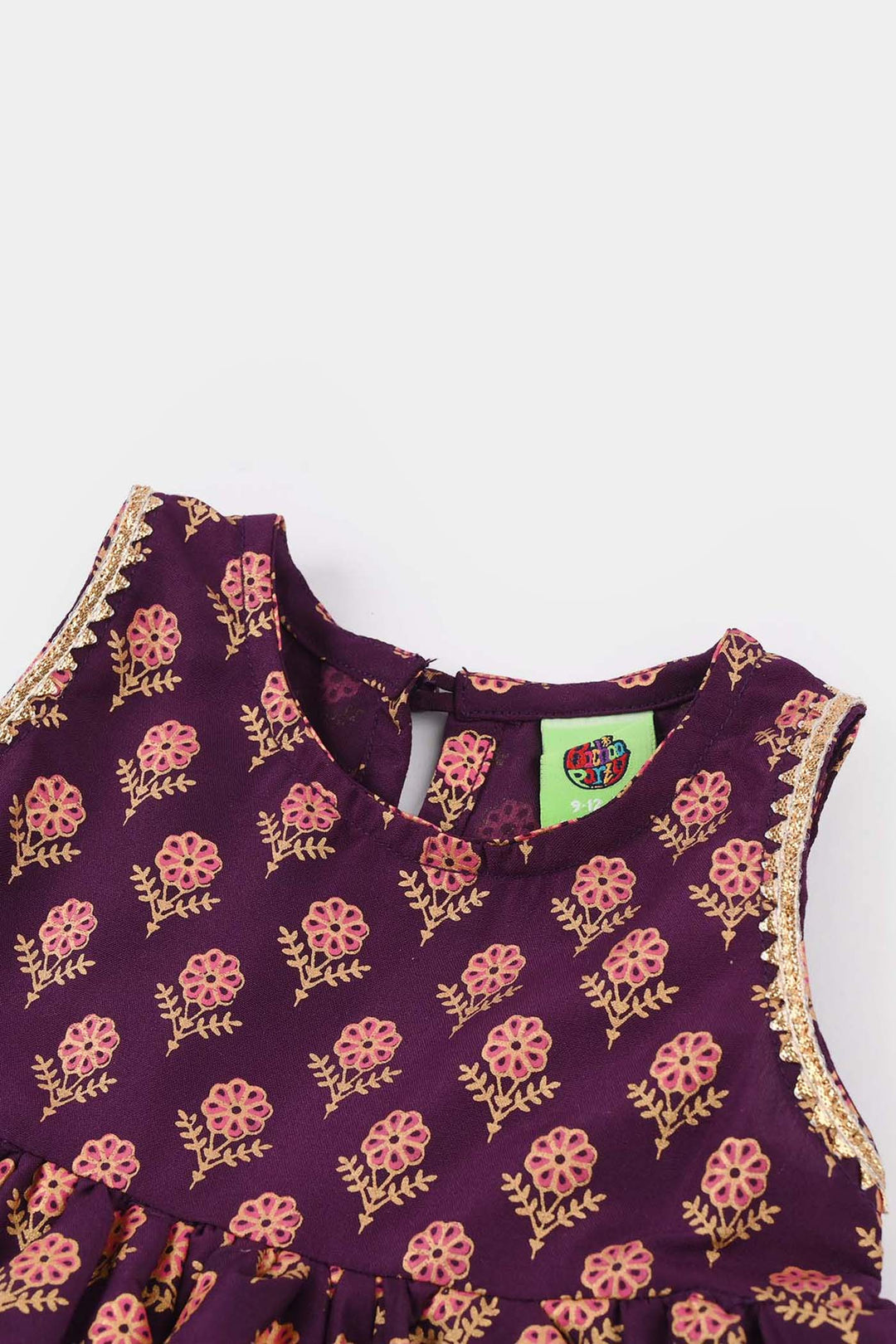 Infant Girls Poly Cambric 2Pcs Suit (Bebo) - Purple