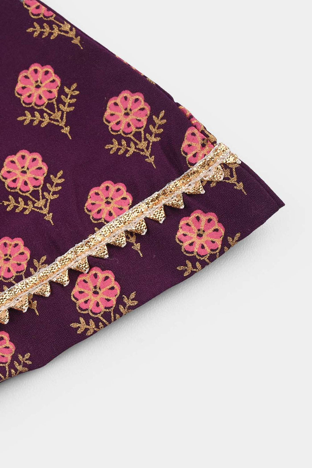 Infant Girls Poly Cambric 2Pcs Suit (Bebo) - Purple