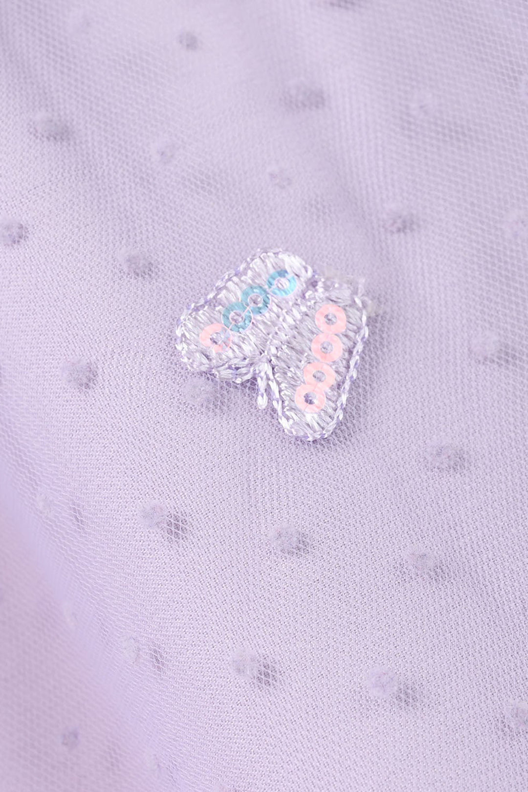 Infant Girls Net Short Skirt Dotted Fly - Purple