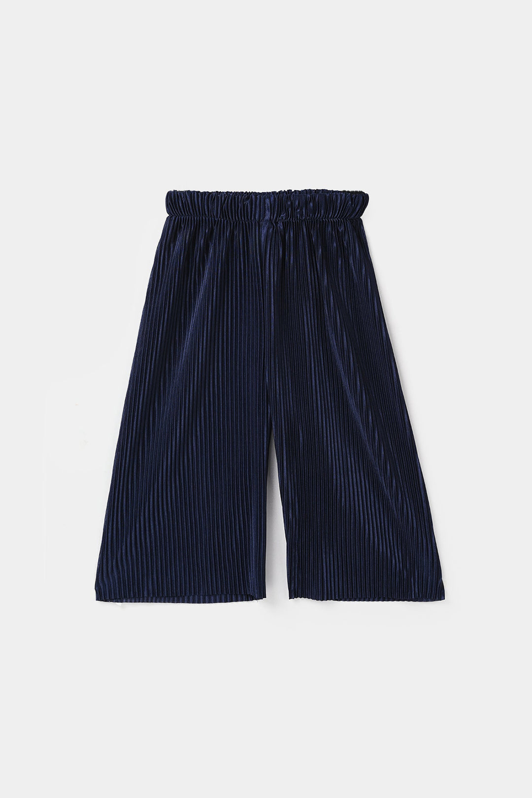 Infant Girls poly cambric Pleated Pants - Navy Blue