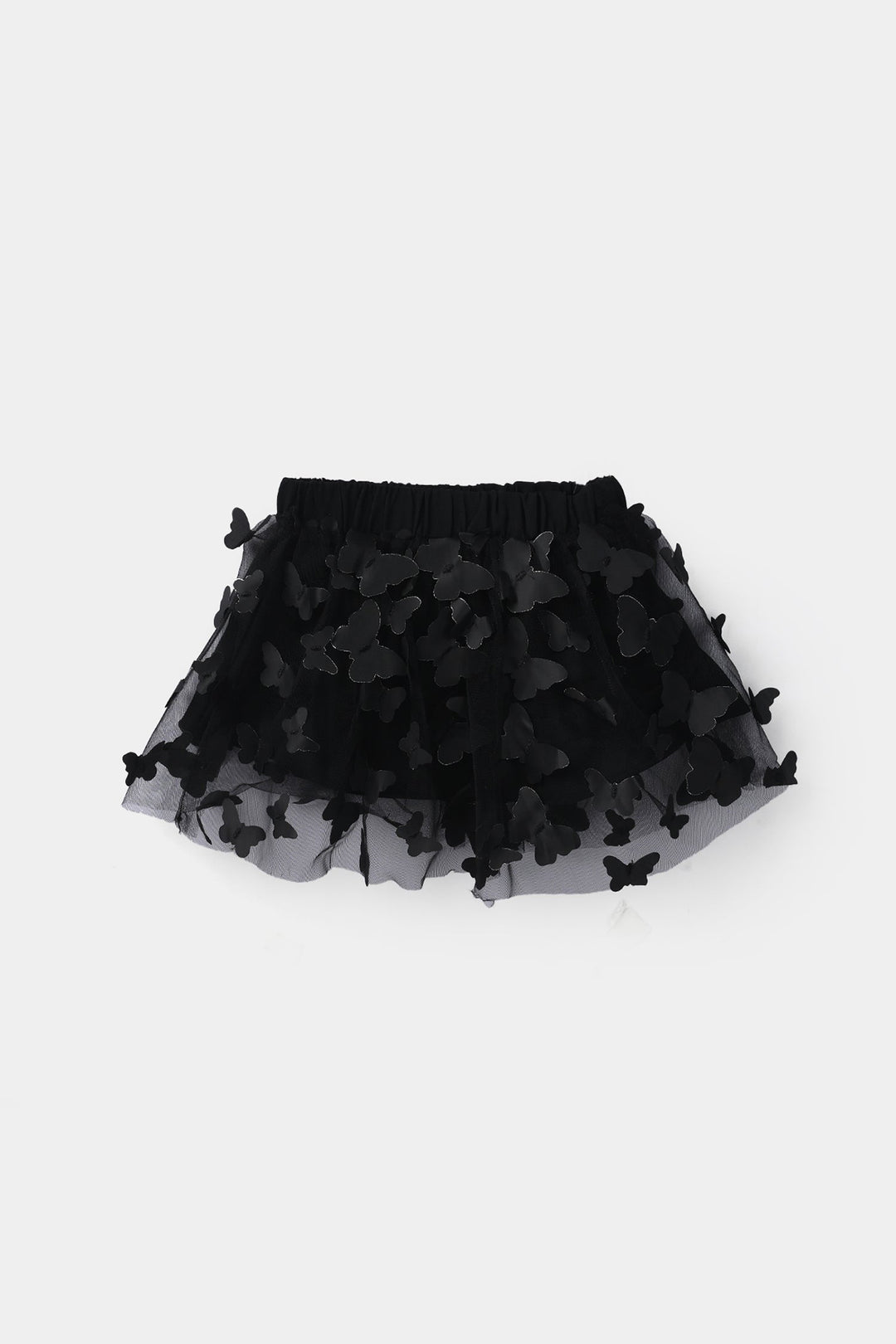Infant Girls Net Short Skirt Butterflies - Black