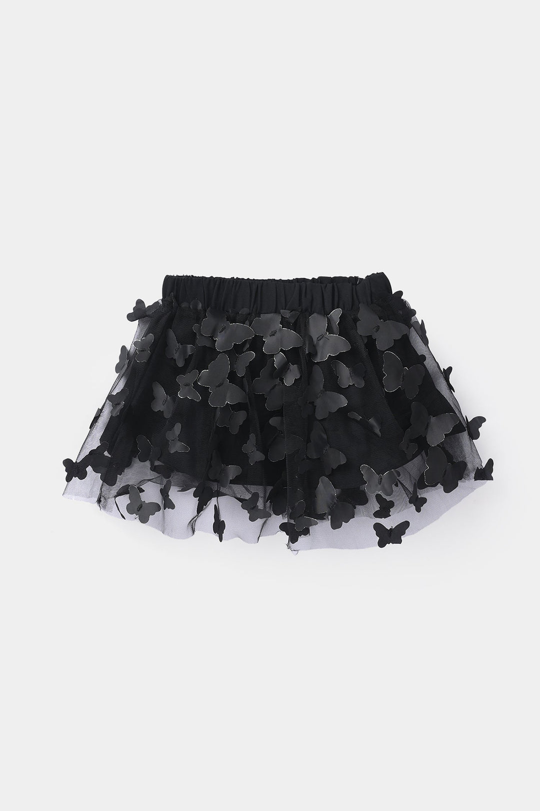 Infant Girls Net Short Skirt Butterflies - Black