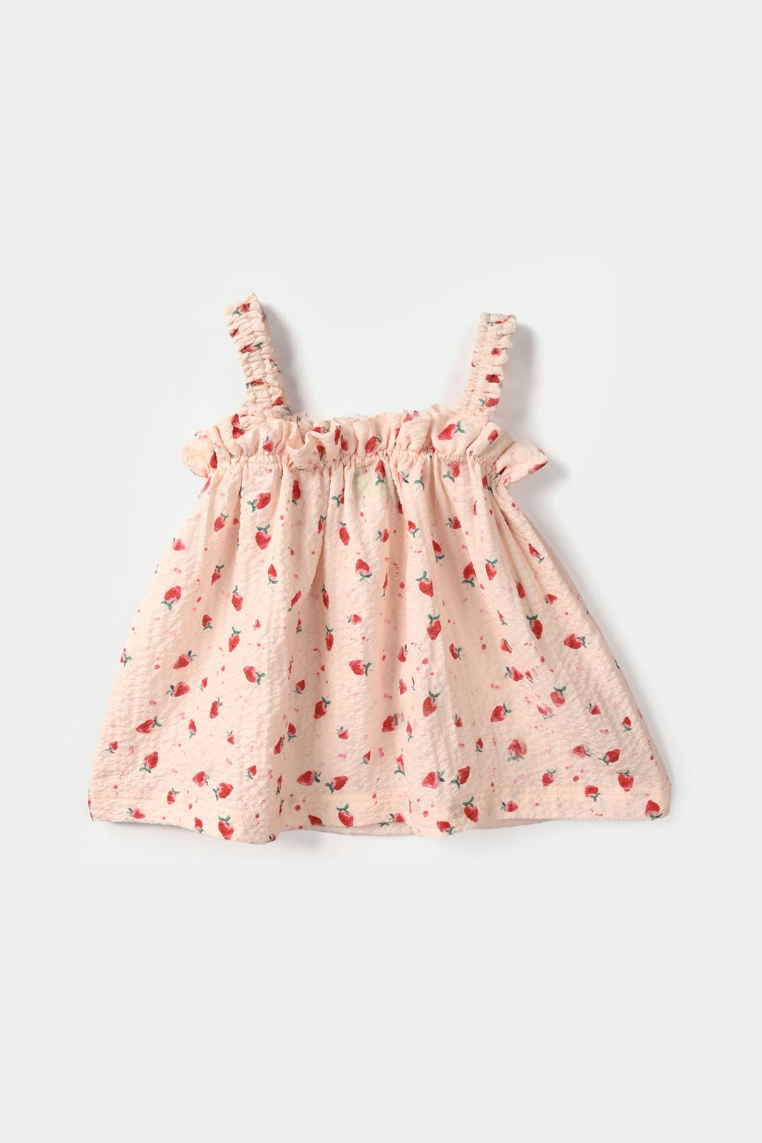 Infant Girls Poly Crinkle 2Pc Suit - Cream