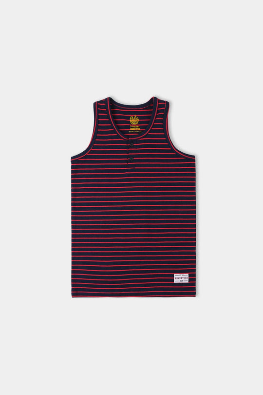 Boys Yarn Dyed Sando Adventure - Navy