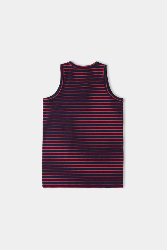 Boys Yarn Dyed Sando Adventure - Navy