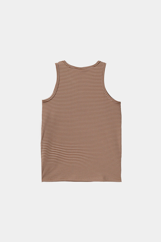 Boys Yarn Dyed Sando (Have A Good Day) - Brown
