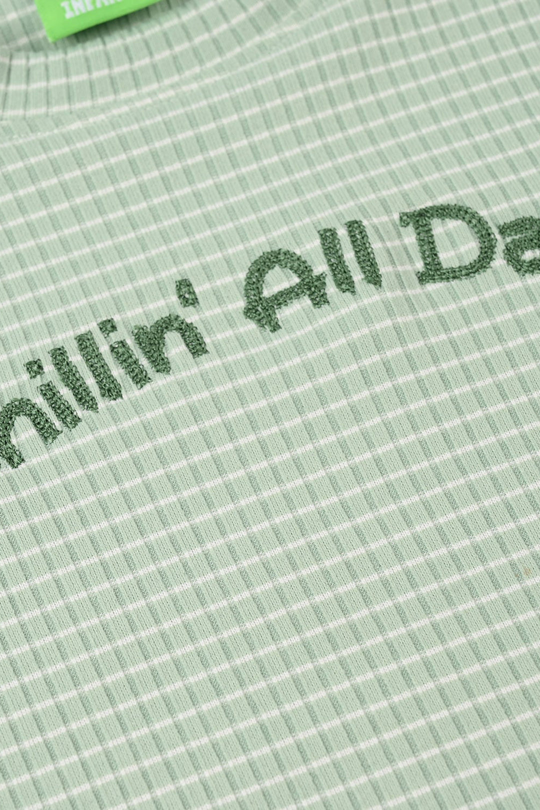 Infant Boys 2x1 Rib Sando (Chill In All Day) - Green