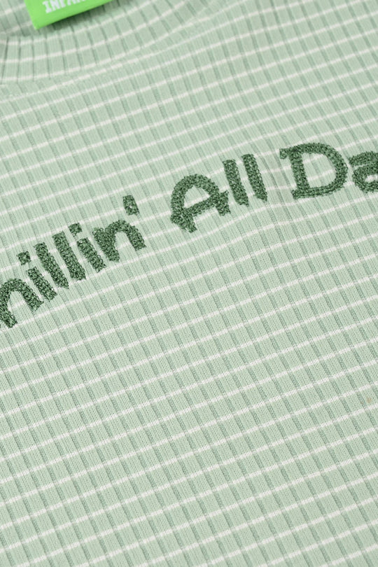 Infant Boys 2x1 Rib Sando (Chill In All Day) - Green