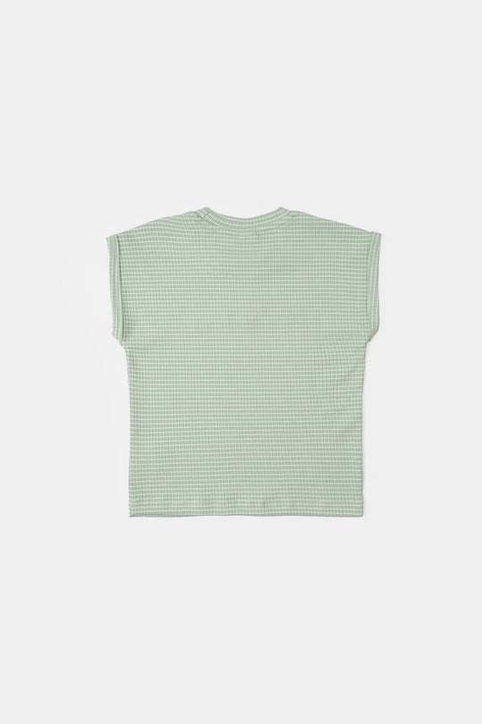 Infant Boys 2x1 Rib Sando (Chill In All Day) - Green