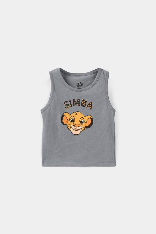 Infant Boys Slub Jersey Sando Lion